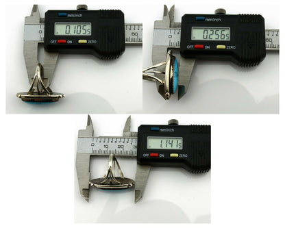 Navajo Ring .925 Silver Natural Blue Turquoise Native Artist SC C.80's