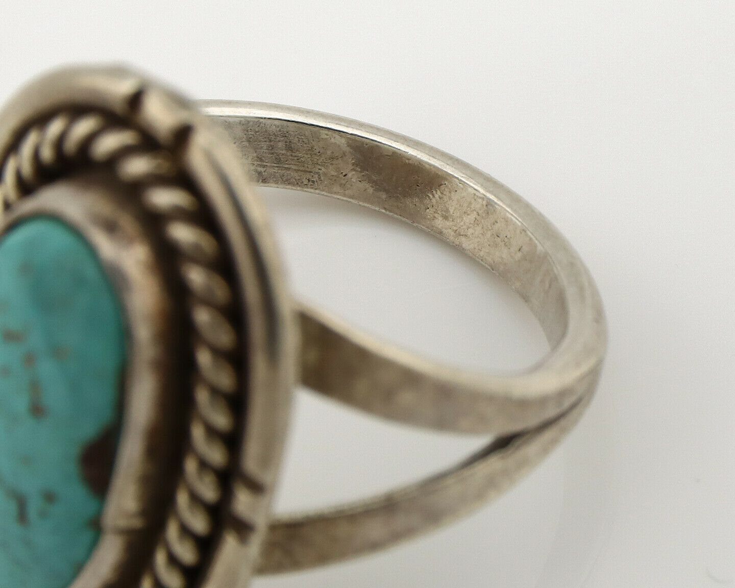 Navajo Ring .925 Silver Blue Turquoise Native American Artist C.1980's