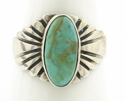 Navajo Ring .925 Silver Kingman Turquoise Artist Signed Apache C.80's