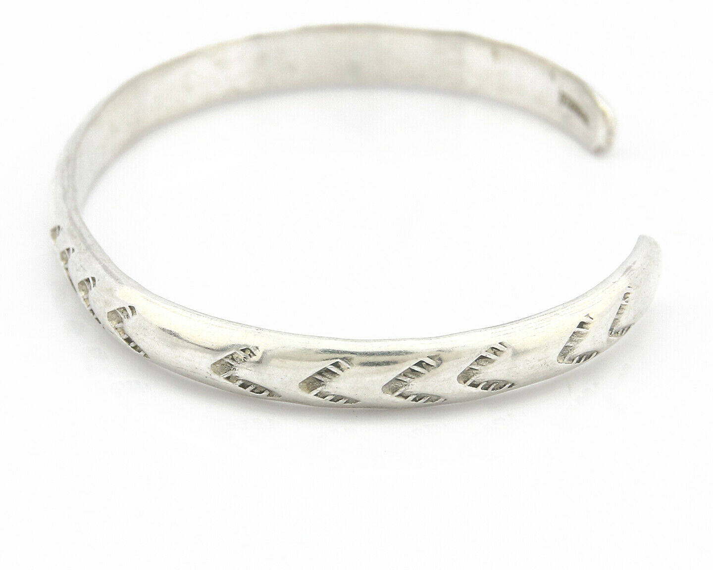 Navajo Bracelet .925 Silver Hand Stamped Arrow Head Artist Montoya C.80's