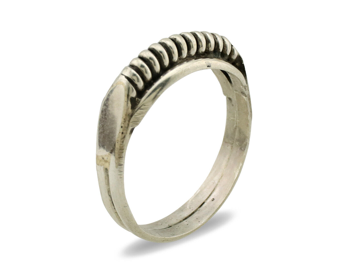Navajo Ring .925 Silver Size 5.25 Handmade Native American Artist C.1980s