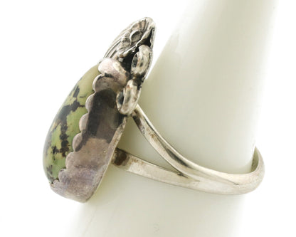 Navajo Ring .925 Silver Natural Turquoise Handmade Native American Artist C.80s