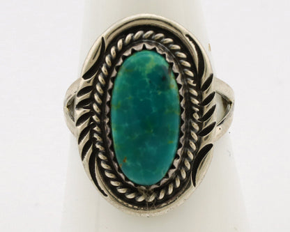 Navajo Ring .925 Silver Nevada Turquoise Native American Artist C.1980's