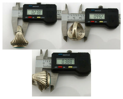 Navajo Ring .925 Silver Blue Spiderweb Turquoise Artist C Montoya Circa.80's