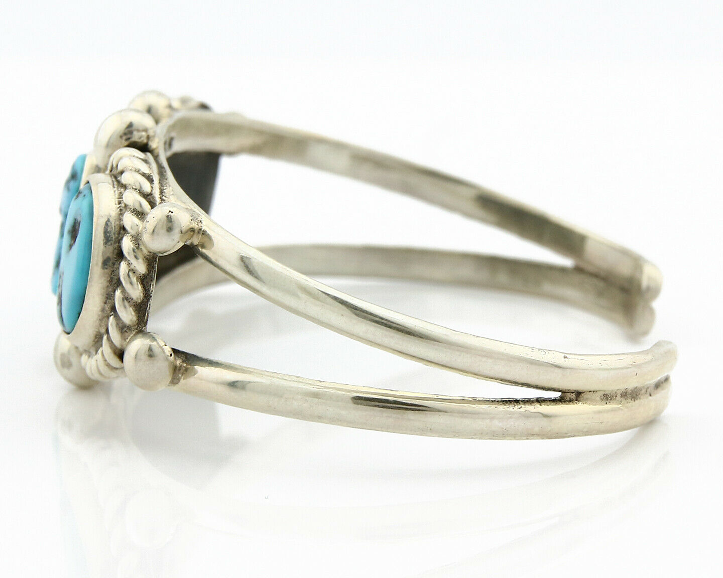 Navajo Bracelet .925 Silver Sleeping Beauty Turquoise Native C.80's