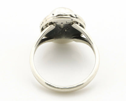 Navajo Ring .925 Silver Kingman Turquoise Artist Signed Gecko C.90's