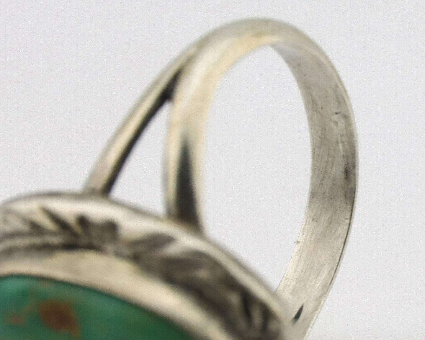Navajo Ring .925 Silver Kingman Turquoise Native Artist Signed C.80's