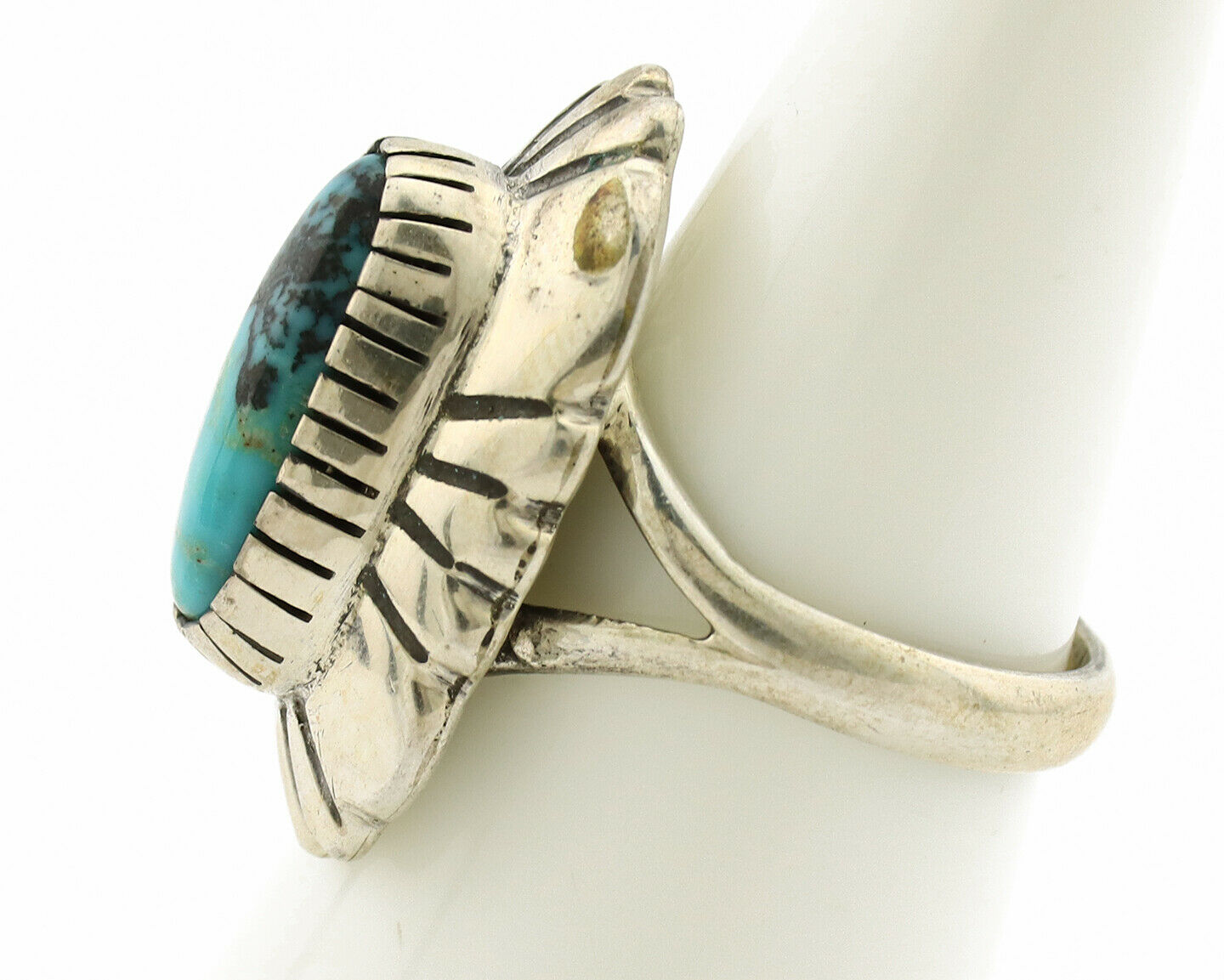 Navajo Ring .925 Silver Arizona Turquoise Signed M Montoya C.80's
