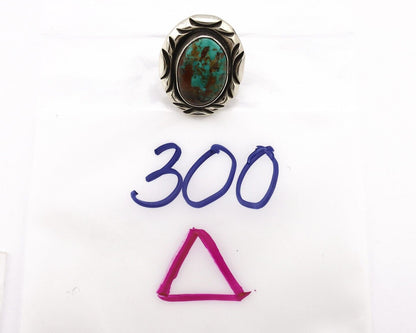 Navajo Ring 925 Silver Kingman Turquoise Native Artist Signed C Montoya C.80's