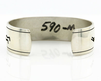 Hopi Bracelet .925 Silver Signed Artist Nathan Fred Jr 1980's