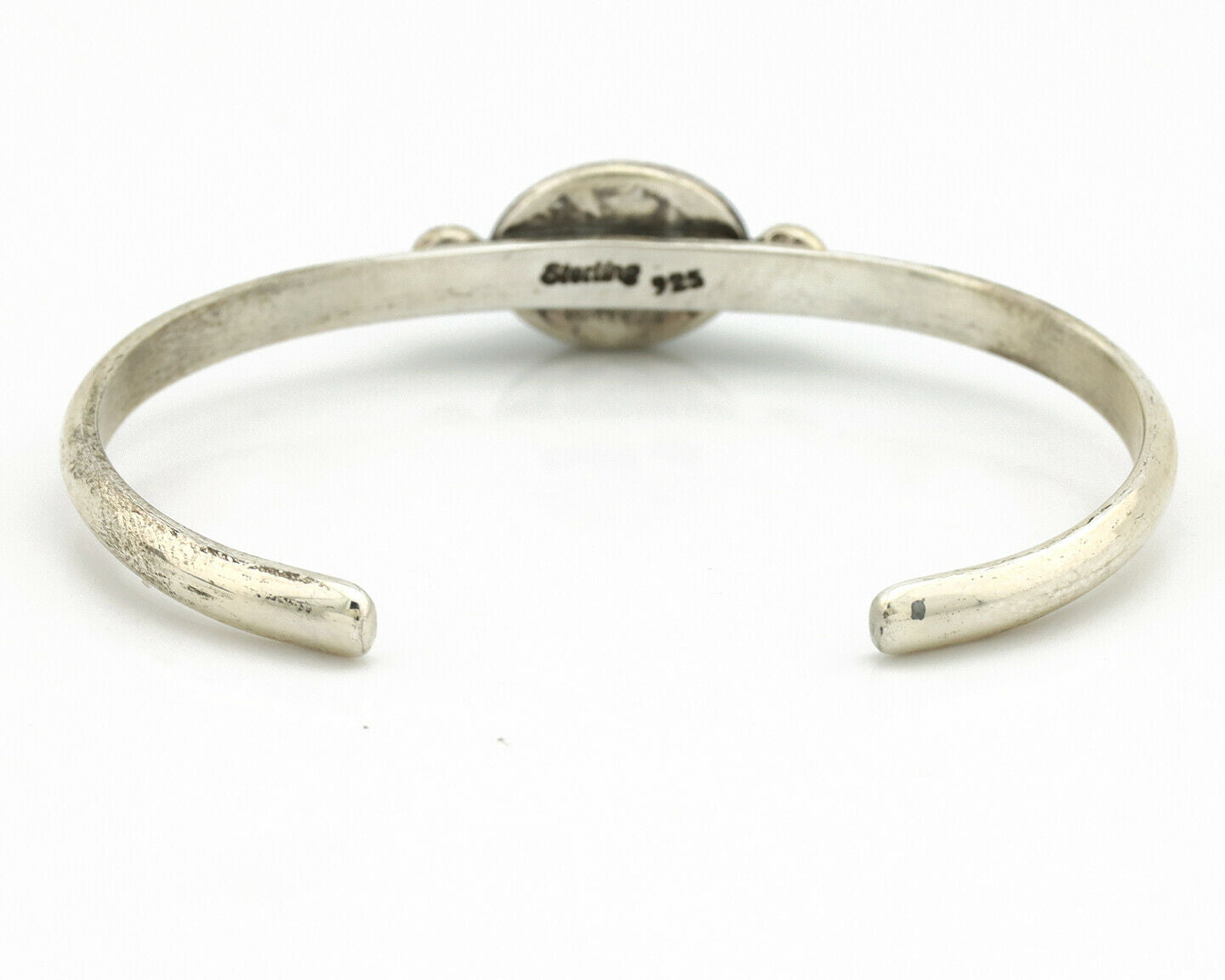 Navajo Bracelet .925 Silver Kingman Turquoise Native American Artist C.90's