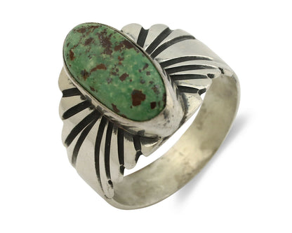 Navajo Ring .925 Silver Blue Green Arizona Turquoise Artist Signed Apache C.80's
