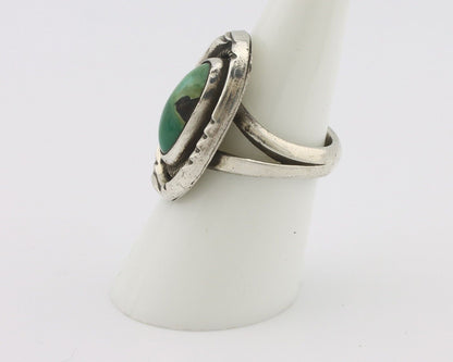 Navajo Handmade Ring 925 Silver Kingman Turquoise Native Artist C.80's