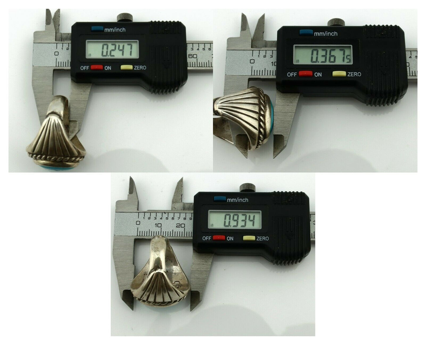 Navajo Ring .925 Silver Blue Southwest Artist Signed C Montoya C.80's