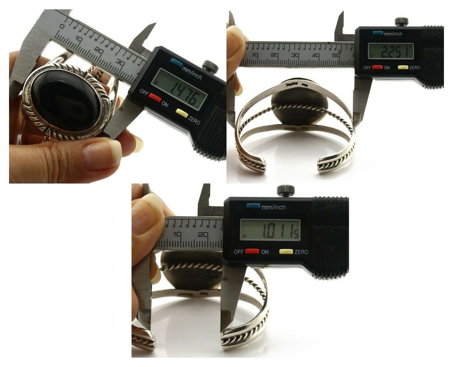 Navajo Bracelet .925 Silver Black Onyx Artist Native American C.90's
