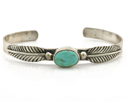 Navajo Bracelet .925 Silver Arizona Turquoise Artist Signed Tipi on Hill 80's