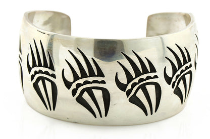 Navajo Bracelet .925 Silver Overlay Bagger Paw Signed Artist Floyd Namingha C90s