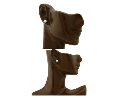 Round 5.0mm Wide CZ Stud Four Prong Basket Earrings Real 14k SOLID Yellow Gold