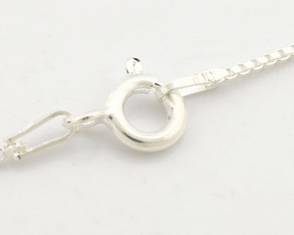 Navajo Necklace .925 Silver Green Variscite Signed Sun C.80's