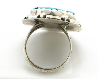 Navajo Ring 925 Silver Blue Turquoise Native Dominik Ferard C.80's