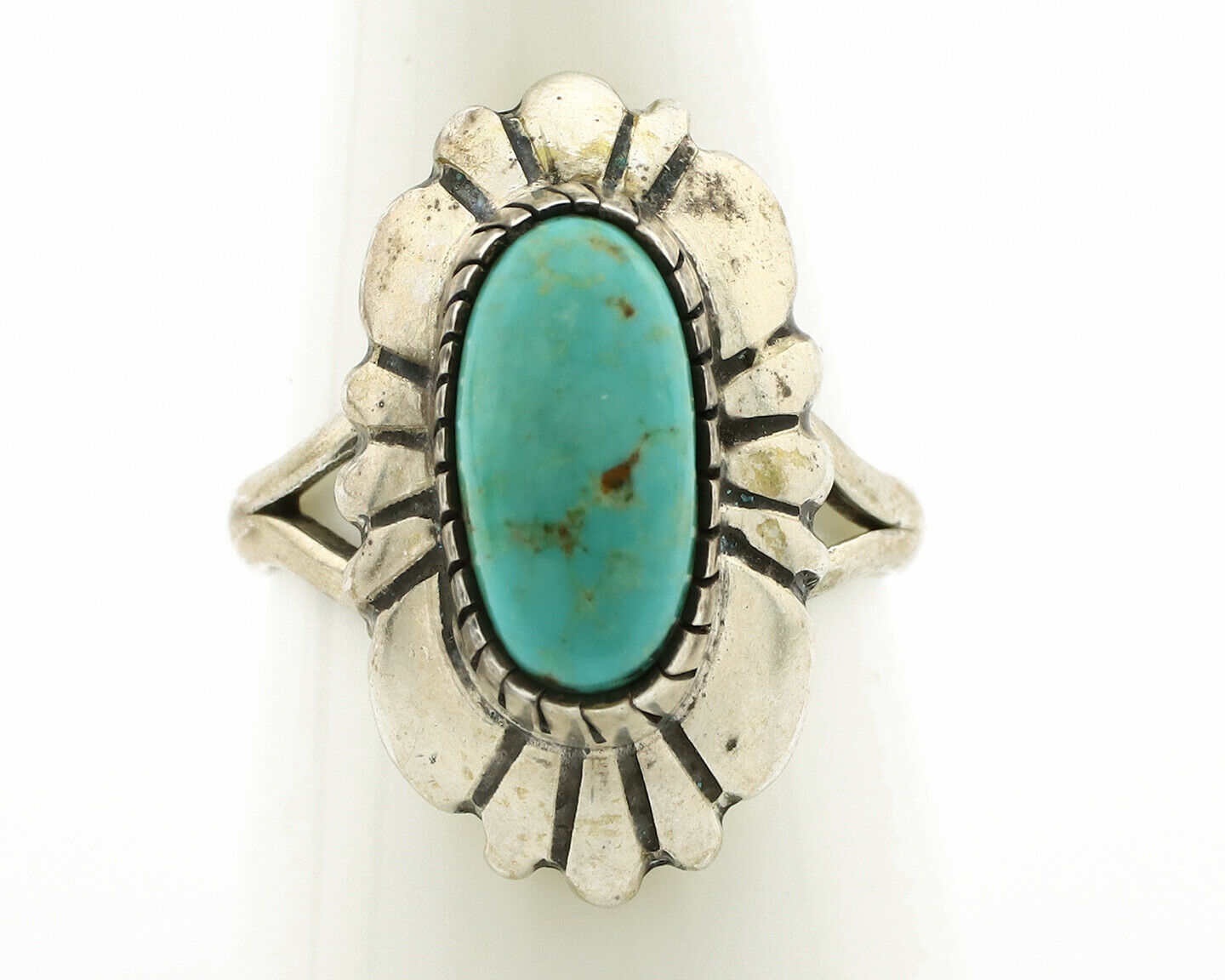 Navajo Ring .925 Silver Arizona Turquoise Signed M Montoya C.80's