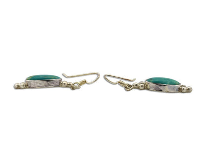 Navajo Earrings 925 Silver Blue Gem Turquoise Native American Artist C.80's