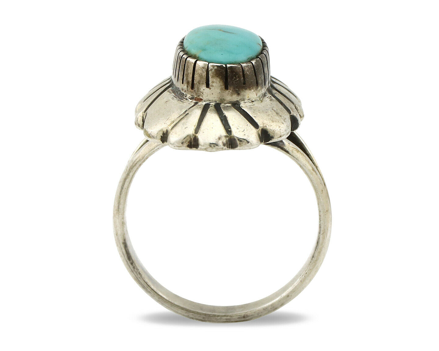 Navajo Ring .925 Silver Arizona Turquoise Signed M Montoya C.80's