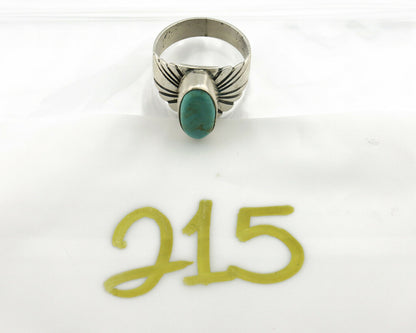 Navajo Ring .925 Silver Kingman Turquoise Artist Signed Apache C.80's