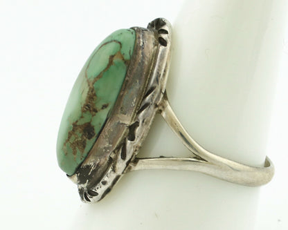 Navajo Ring .925 Silver Natural Turquoise Native American Artist C.80's