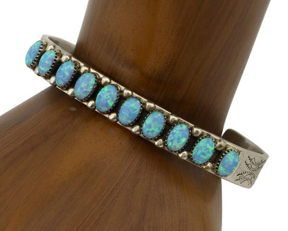 Zuni Bracelet .925 Silver Natural Pink Mussel H. M. Coonsis C.90's