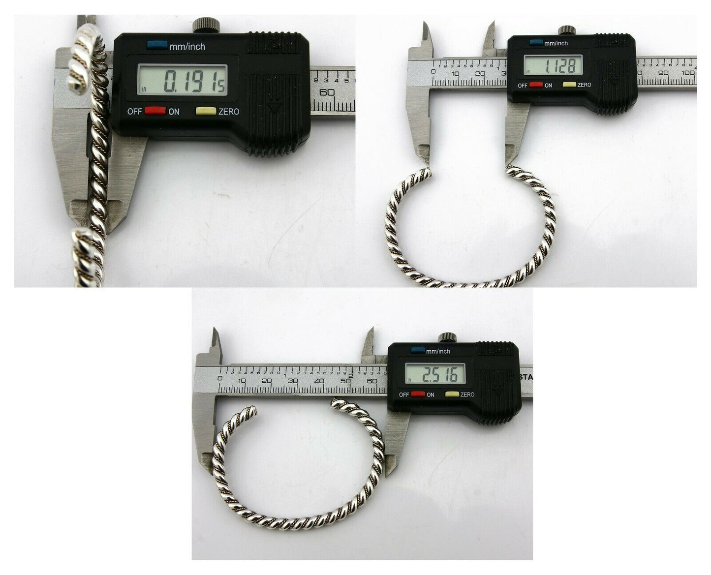 Navajo Bracelet .925 Silver Braided Twisted Artist Tahe C80's 5.0mm Wide