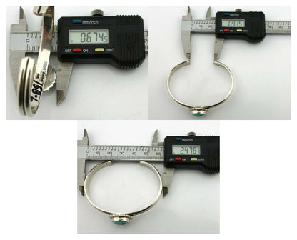 Navajo Bracelet .925 Silver Sleeping Beauty Turquoise Native American C.90's