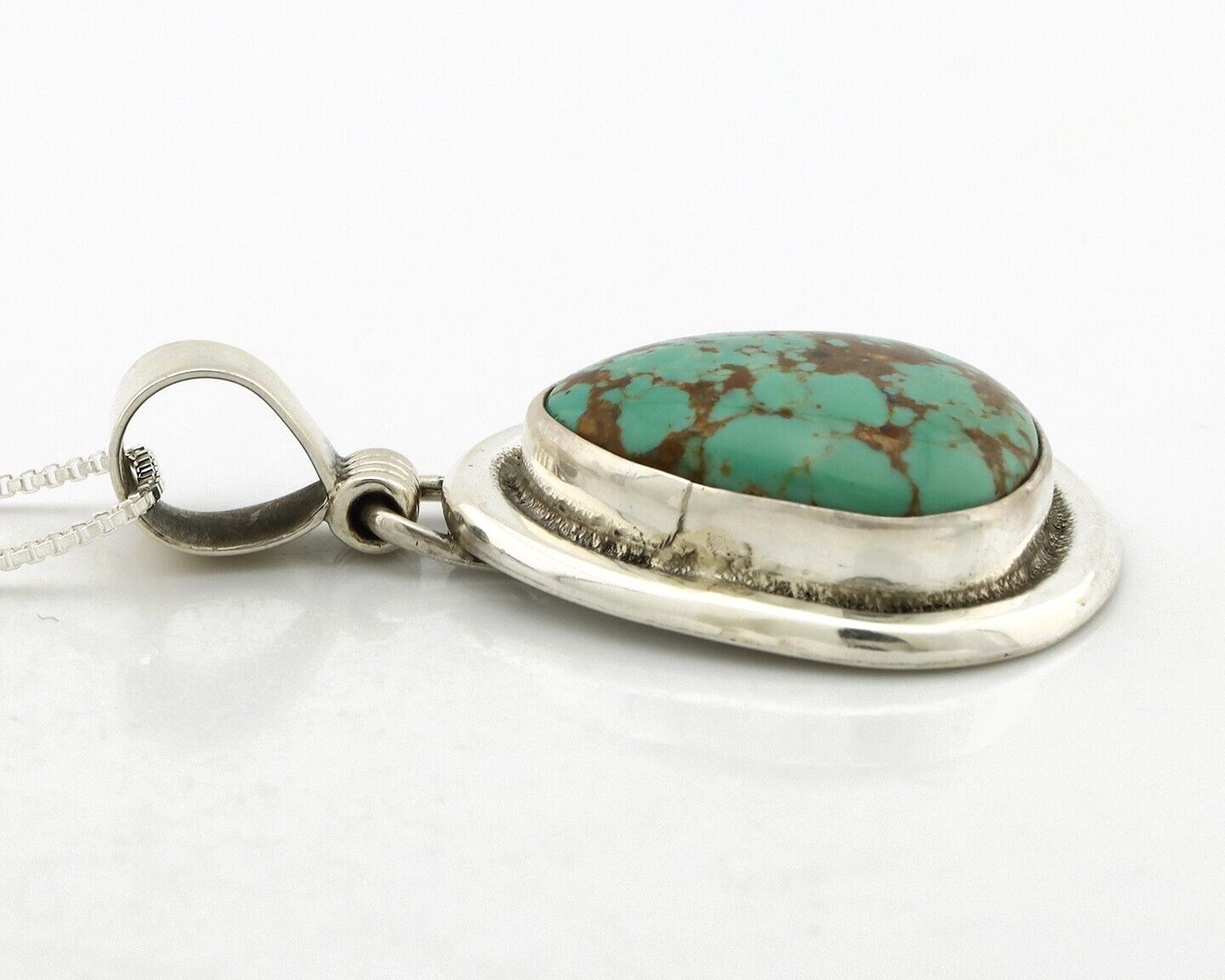Navajo Necklace 925 Silver Arizona Turquoise Native American Artist Signed C80's