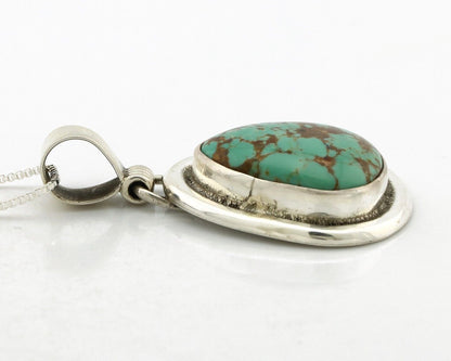 Navajo Necklace 925 Silver Arizona Turquoise Native American Artist Signed C80's