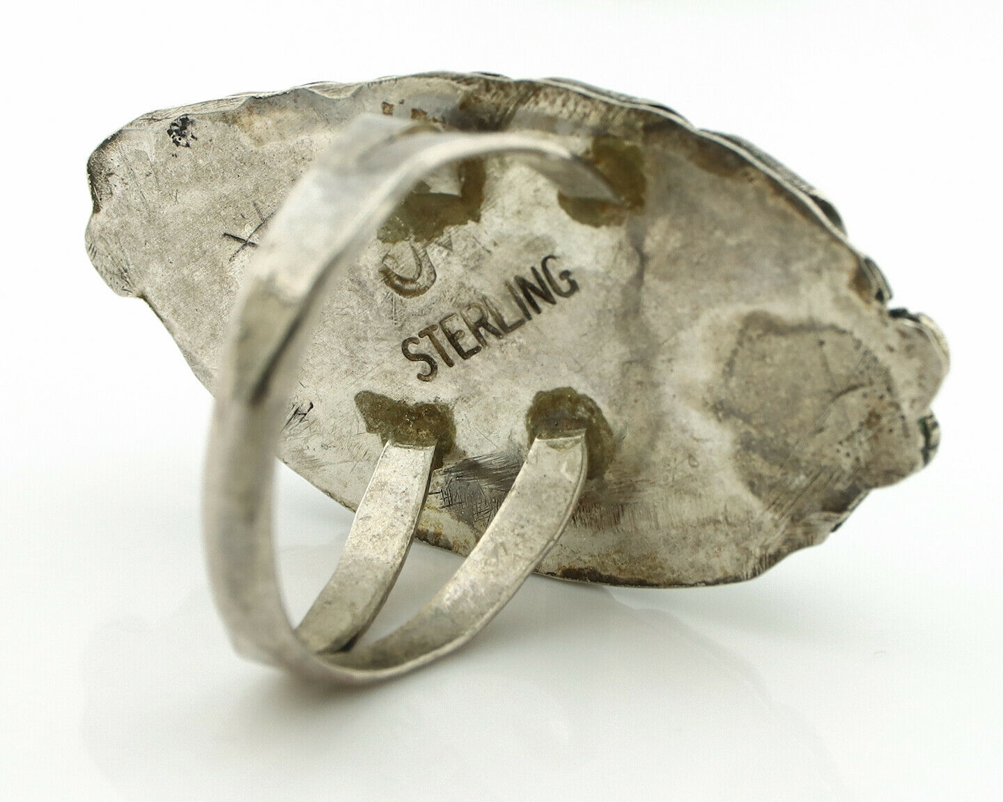 Navajo Ring .925 Silver #8 Turquoise Artist Signed James Martin C.80's