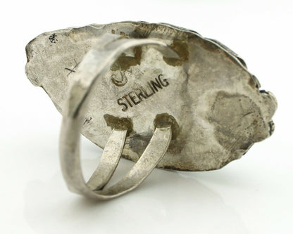 Navajo Ring .925 Silver #8 Turquoise Artist Signed James Martin C.80's