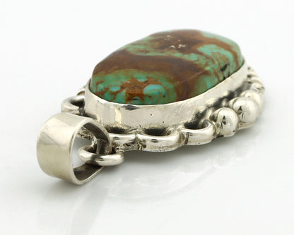 Navajo Necklace 925 Silver Kingman Turquoise Artist Signed Gecko C.80's