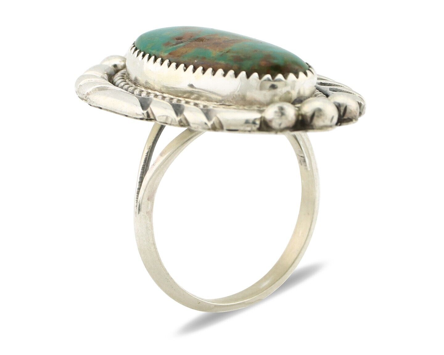 Navajo Ring 925 Silver Mountain Artist Signed JL C.80's