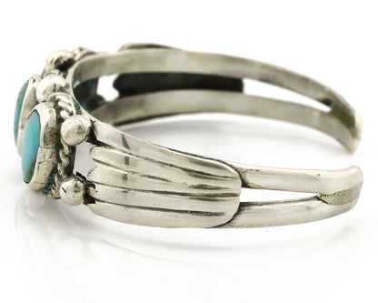 Navajo Bracelet .925 Silver Arizona Turquoise Artist Signed C Montoya Circa 80's