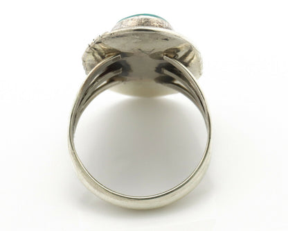 Navajo Ring .925 Silver Kingman Turquoise Native American Artist C.80's