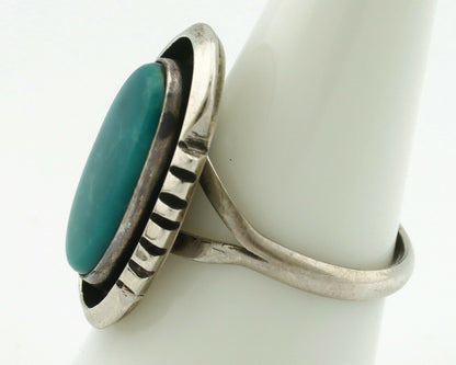 Navajo Ring .925 Silver Blue Turquoise Native American Artist Handmade C.80's