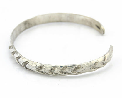 Navajo Bracelet .925 Silver Hand Stamped Arrow Head Artist Montoya C.80's
