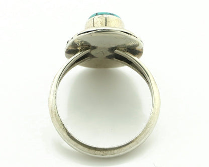 Navajo Ring 925 Silver Blue Spiderweb Turquoise Native American Artist C.80's