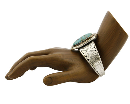 Navajo Bracelet .925 Silver Handmade Overlay Pattern Cuff Signed D2 C.80's