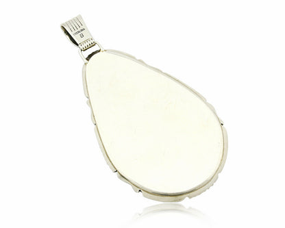 C. 1990 Rare Large Variscite Navajo Signed Begay .925 Silver Stamped Pendant