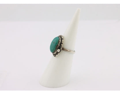 Navajo Handmade Ring 925 Silver Gem Grade Turquoise Native Artist C.80's
