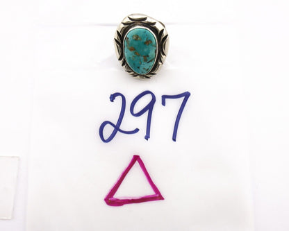 Navajo Ring 925 Silver Natural Blue Turquoise Native Artist Signed C Montoya C80