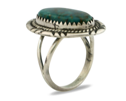 Navajo Ring .925 Silver Turquoise Mountain Signed M Begay C.80's