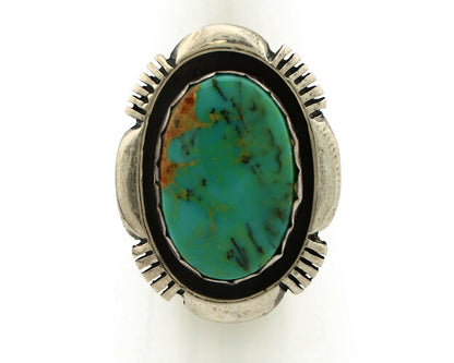 Navajo Ring .925 Silver Kingman Turquoise Artist Signed M Nez C80s