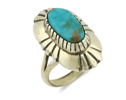 Navajo Ring .925 Silver Arizona Turquoise Signed M Montoya C.80's